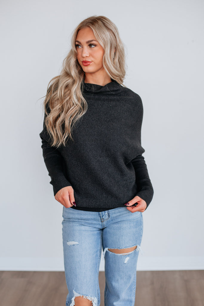 Gretchen Dolman Sweater - Charcoal
