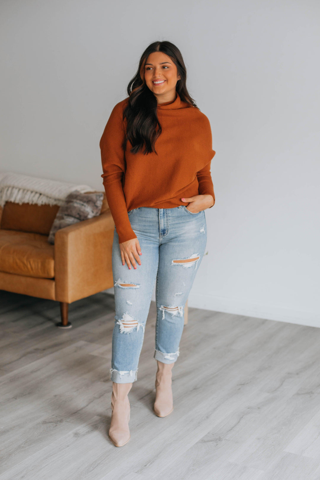 Gretchen Dolman Sweater - Camel