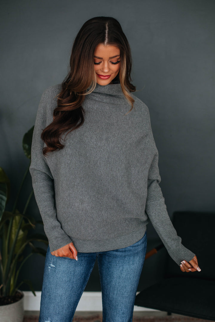 Gretchen Dolman Sweater - Grey