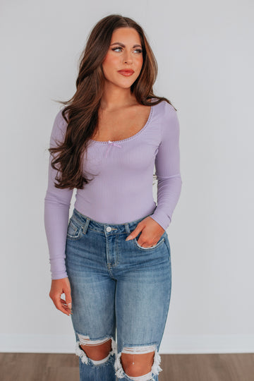 Haleigh Ribbed Bodysuit - Lilac