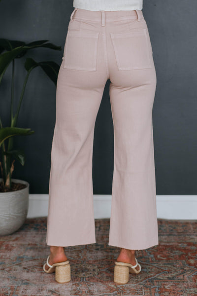 Hannah Wide Leg Pants - Dusty Pink