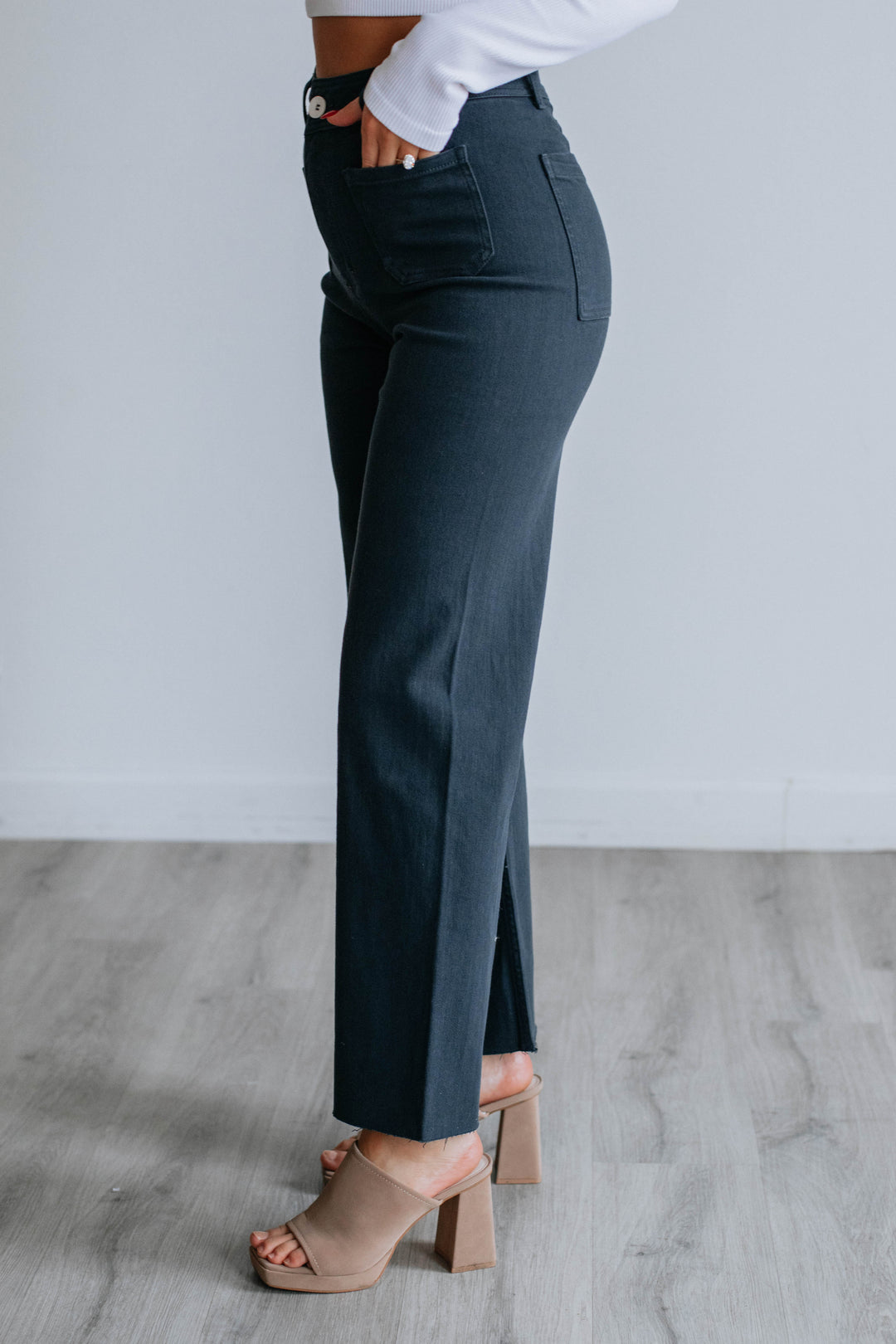 Hannah Wide Leg Pants - Navy