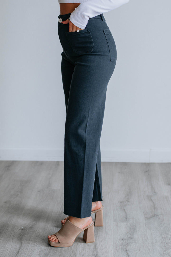 Hannah Wide Leg Pants - Navy