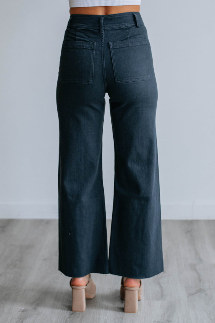 Hannah Wide Leg Pants - Navy