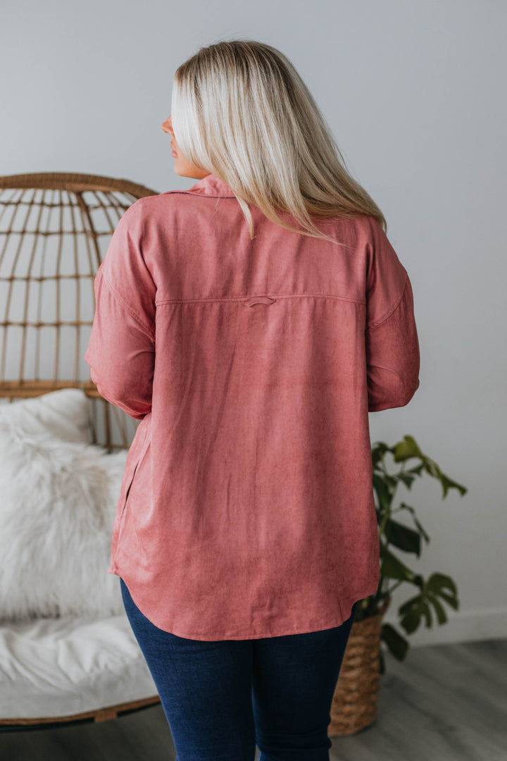 Harlem Lightweight Shacket - Rose