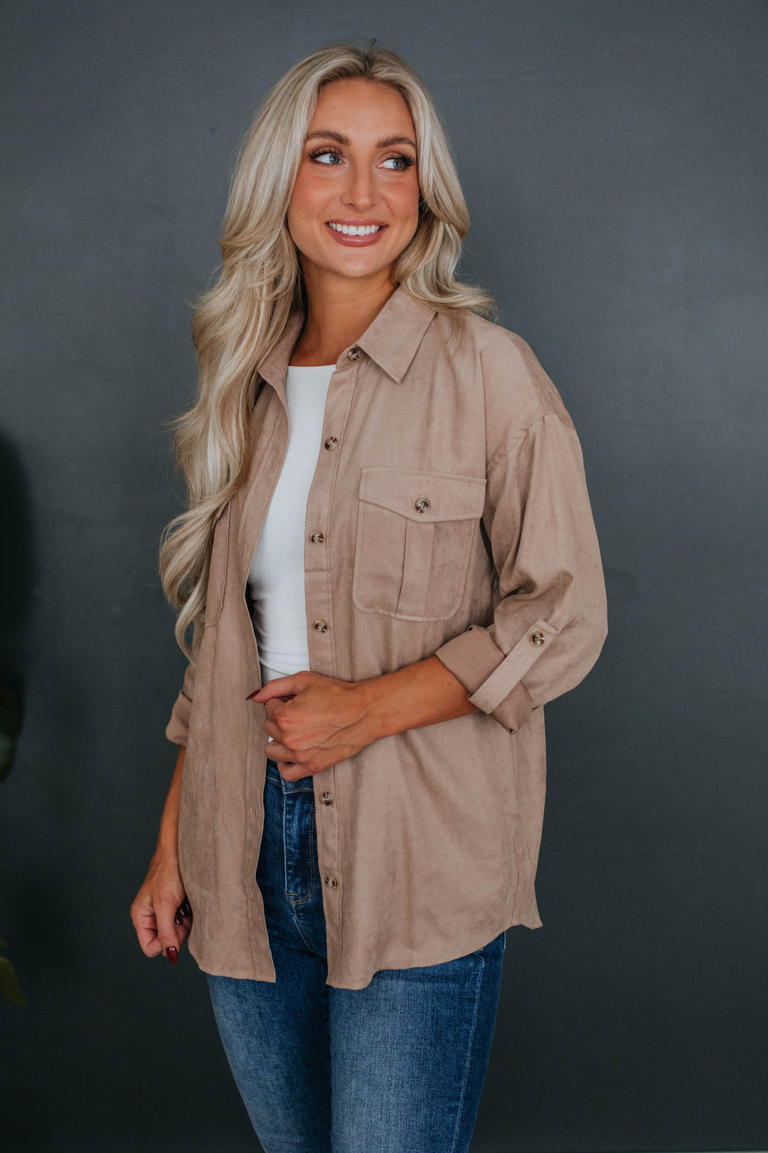 Harlem Lightweight Shacket - Taupe
