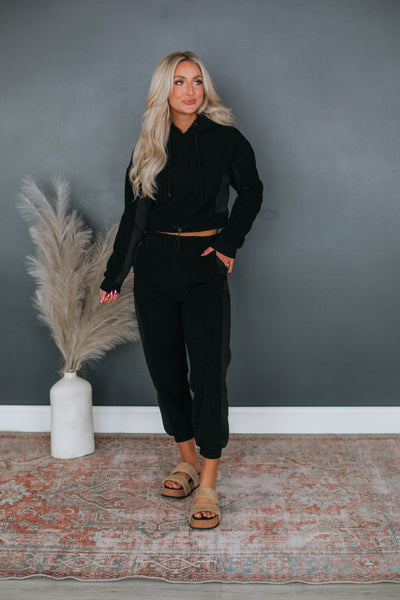 Hayden Sherpa Hoodie - Black