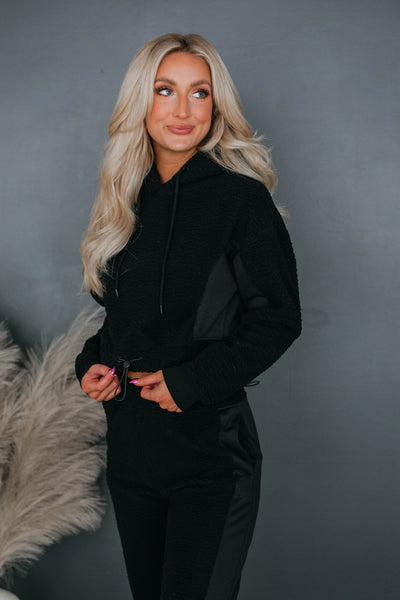 Hayden Sherpa Hoodie - Black