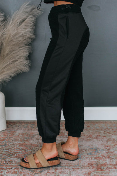 Hayden Sherpa Joggers - Black