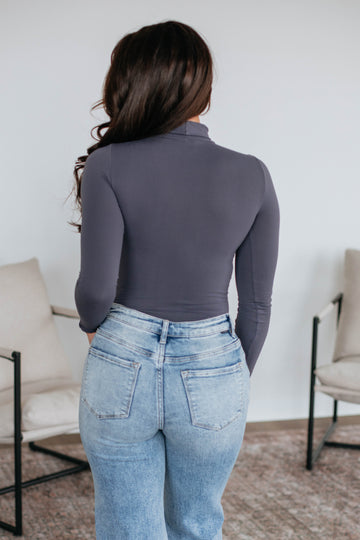Holly Turtle Neck Bodysuit - Dark Slate