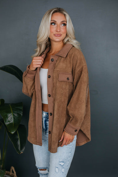 Huntington Fleece Shacket - Mocha