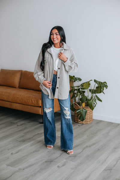 Huntington Fleece Shacket - Stone
