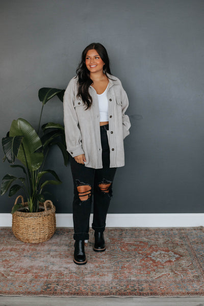 Huntington Fleece Shacket - Stone