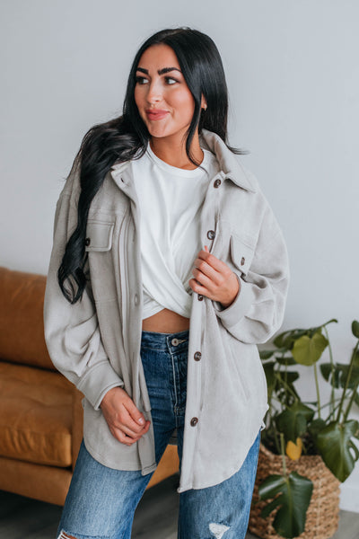 Huntington Fleece Shacket - Stone