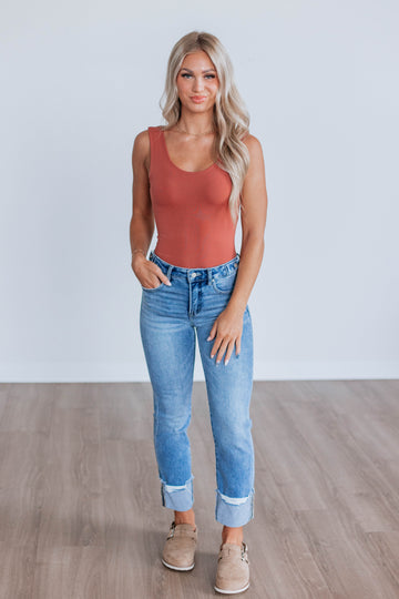 Sweet & Simple Bodysuit - Brick