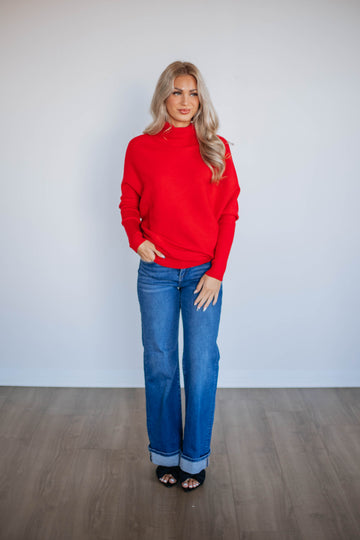 Gretchen Dolman Sweater - Ruby