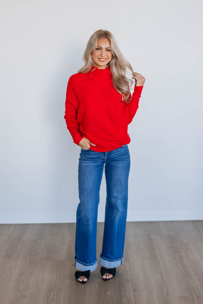 Gretchen Dolman Sweater - Ruby
