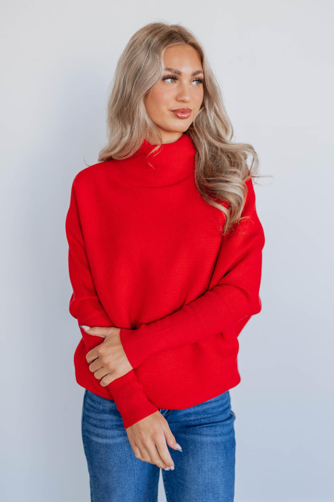 Gretchen Dolman Sweater - Ruby