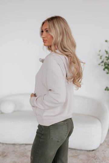 Aubrie Half-Zip Pullover - Stone