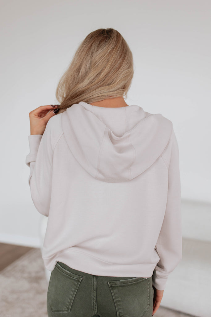 Aubrie Half-Zip Pullover - Stone