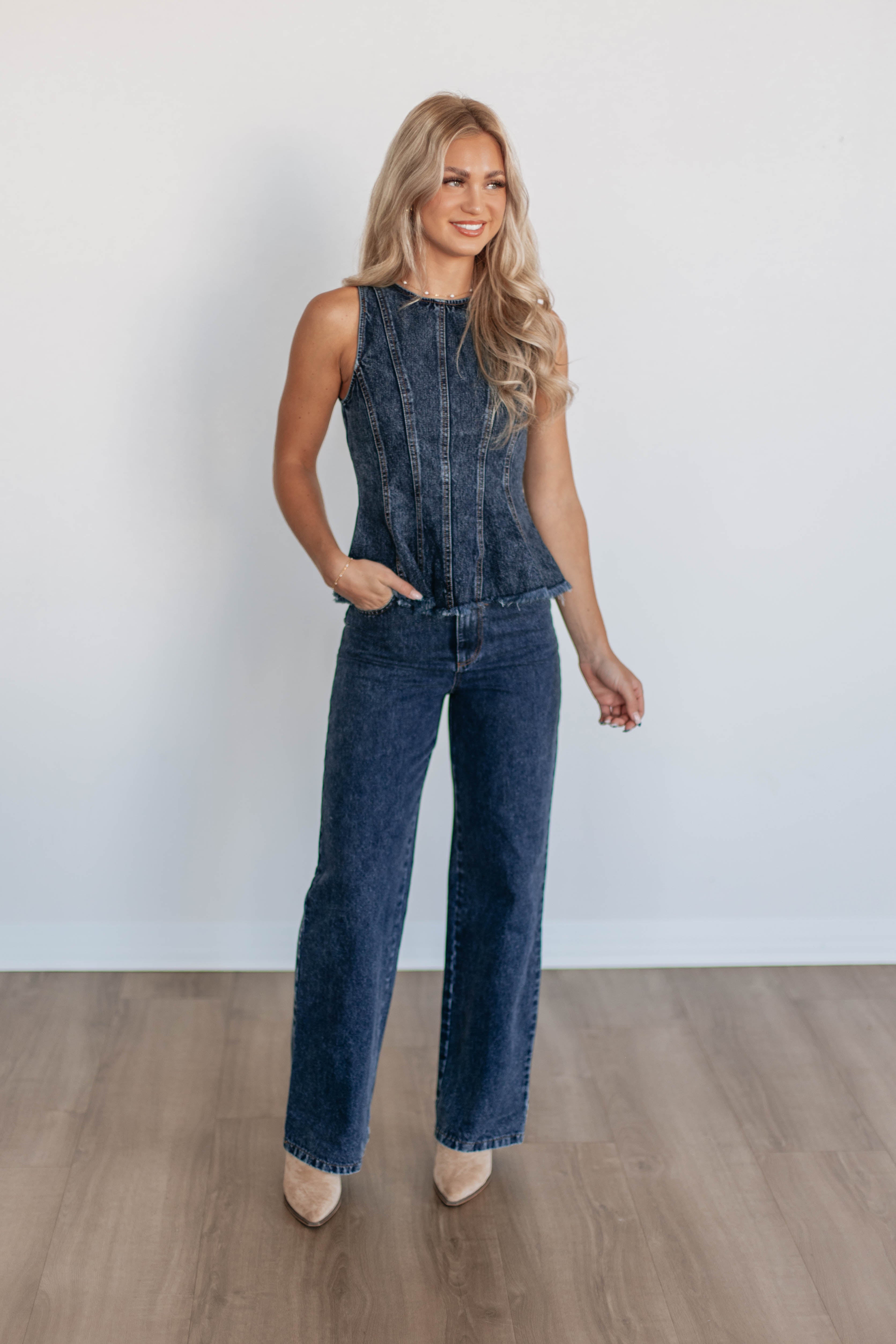 Abigale Two-Piece Denim Set – Wild Oak Boutique