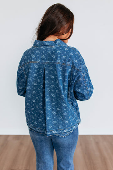 Jorlynn Floral Denim Shacket