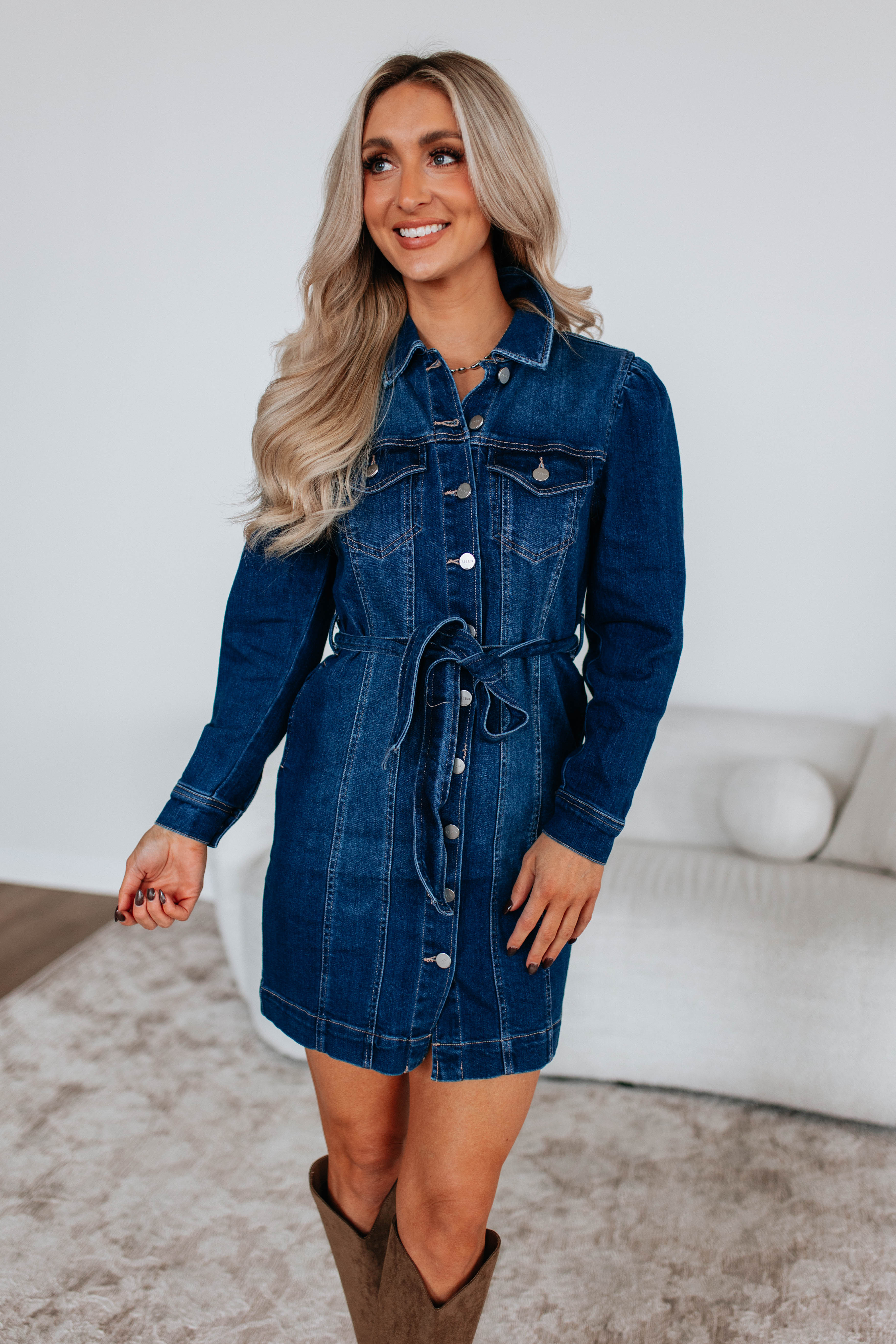 Myranda Risen Denim Dress – Wild Oak Boutique