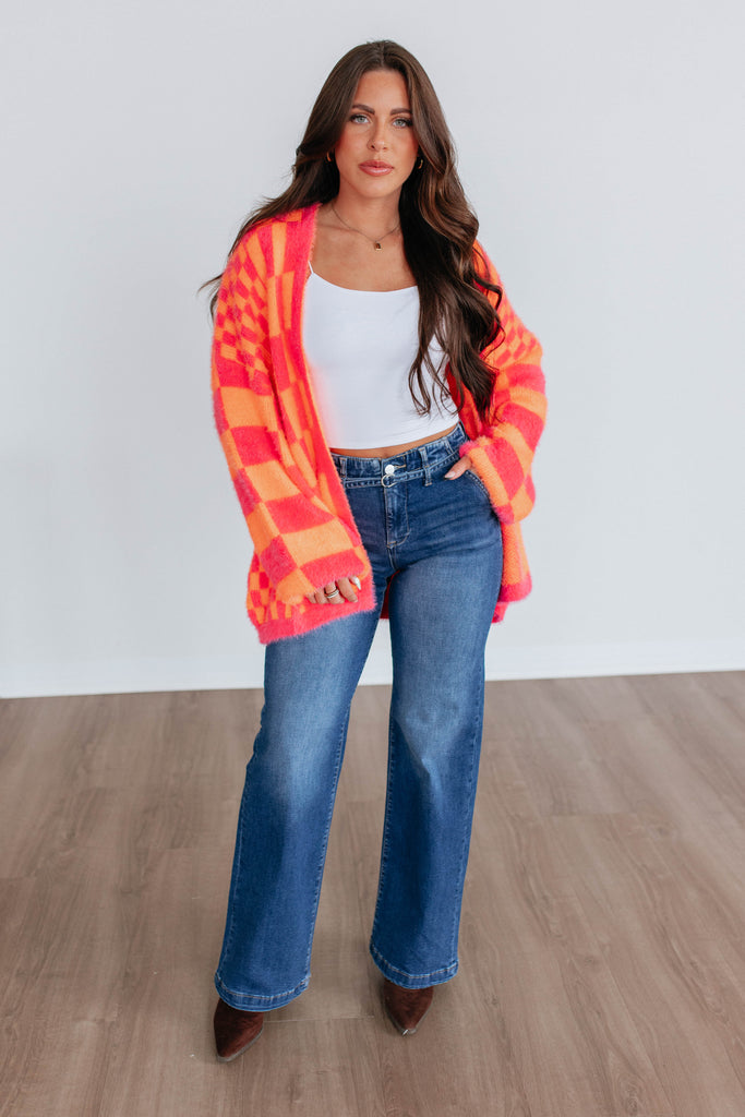 Kristy Checkered Cardigan