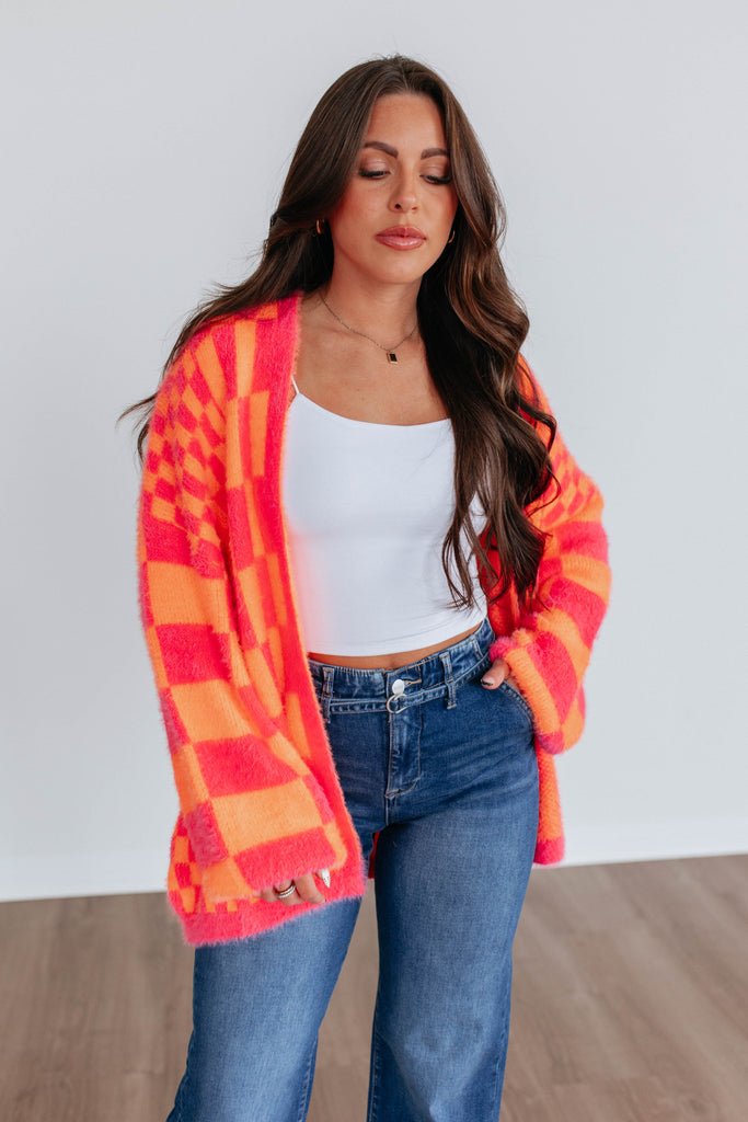 Kristy Checkered Cardigan