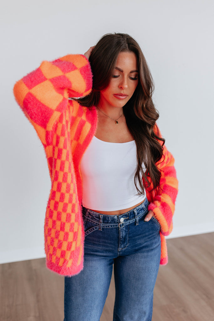 Kristy Checkered Cardigan
