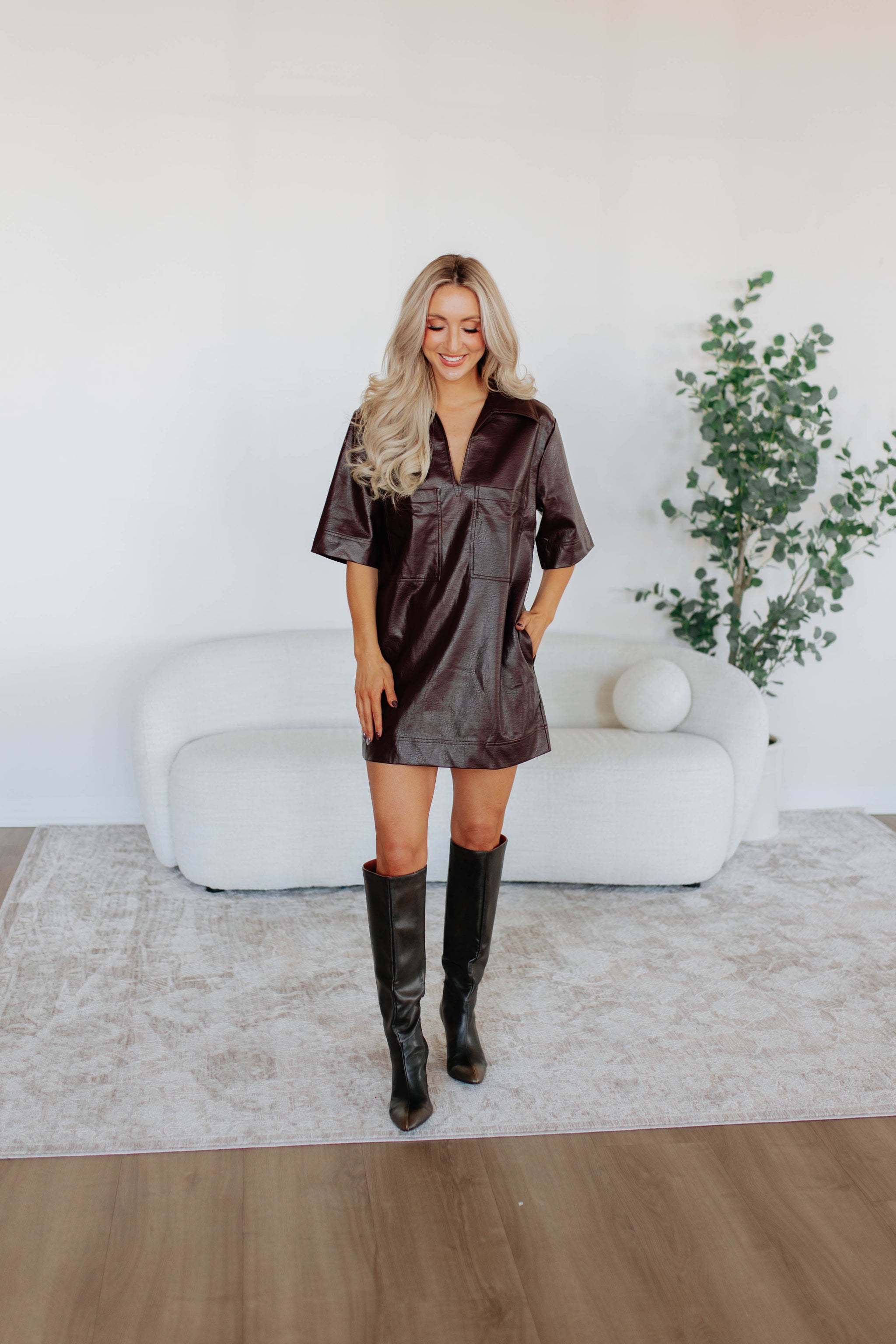 Aryanna Leather Dress
