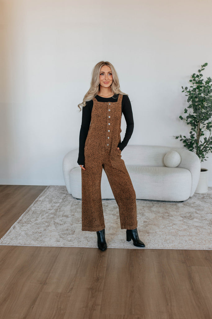 Ashlyn Leopard Overalls