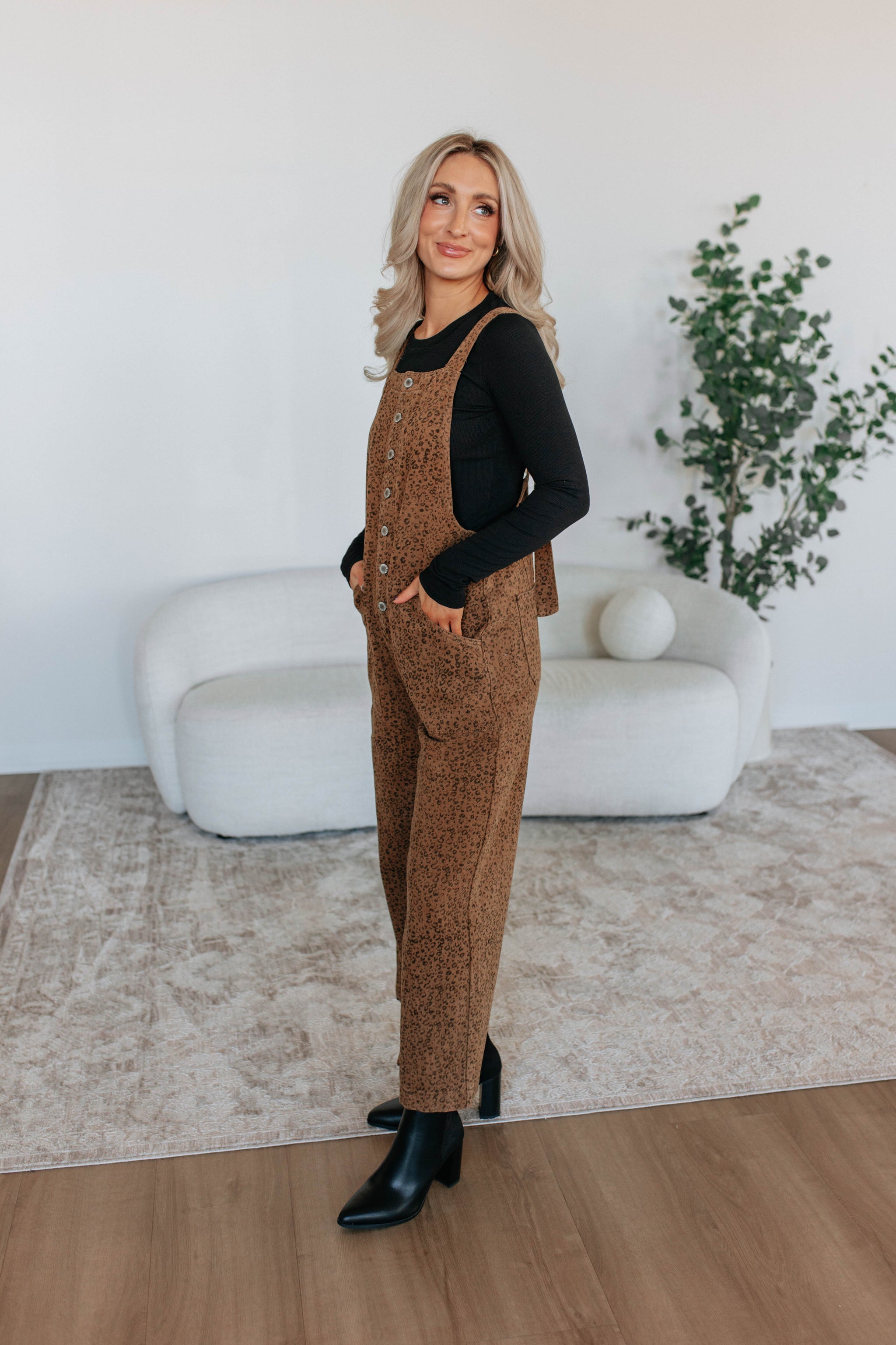 Ashlyn Leopard Overalls