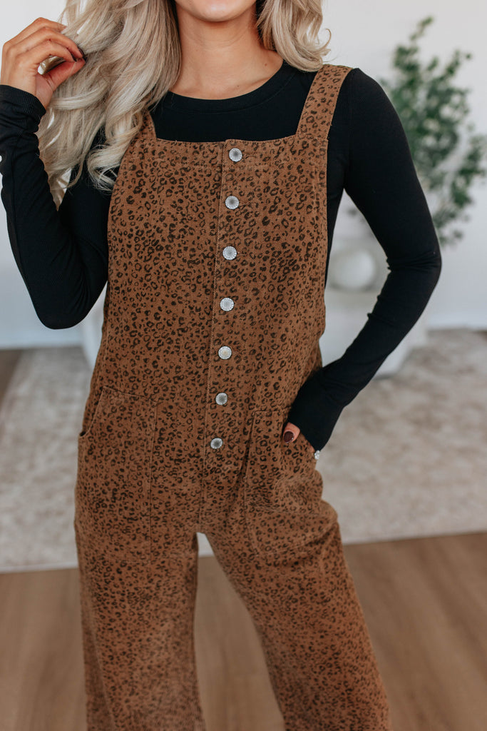Ashlyn Leopard Overalls