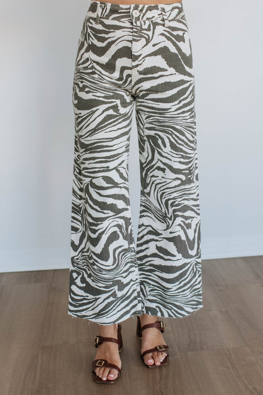 Jazette Wide Leg Pants - Charcoal