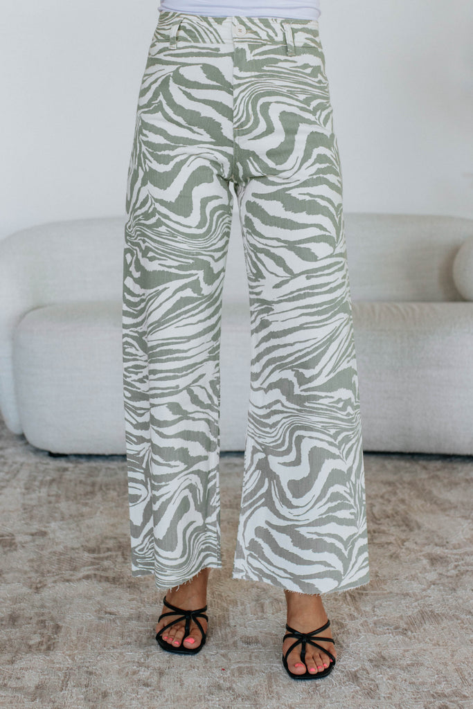 Jazette Wide Leg Pants - Sage