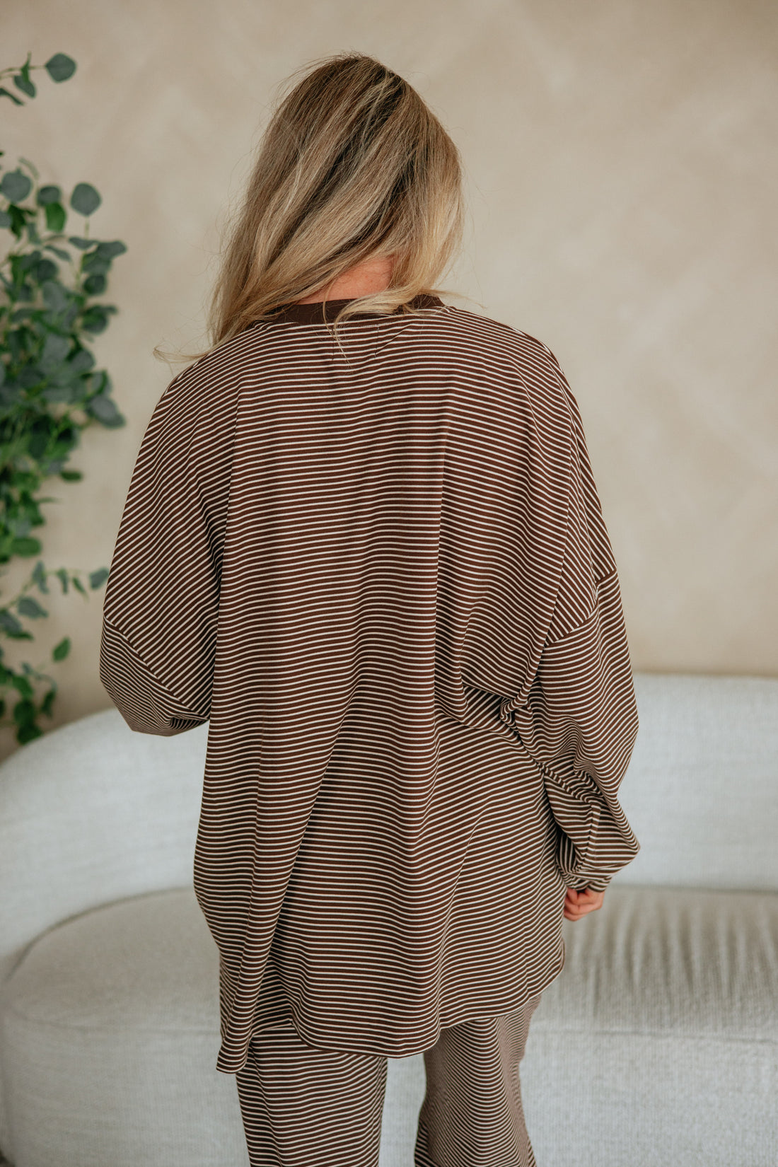 Cayla Striped Top - Chocolate Mix