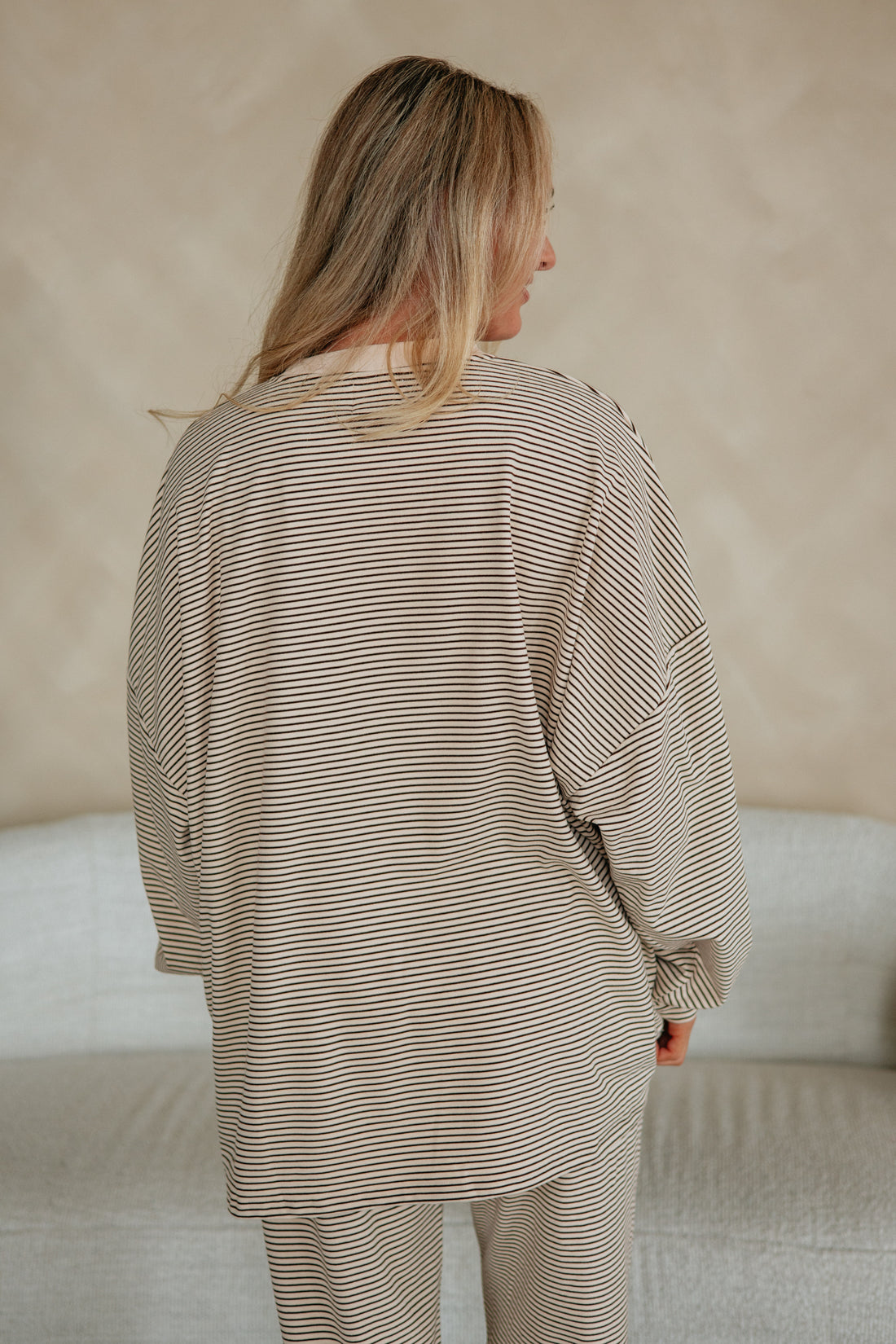 Cayla Striped Top - Almond Mix