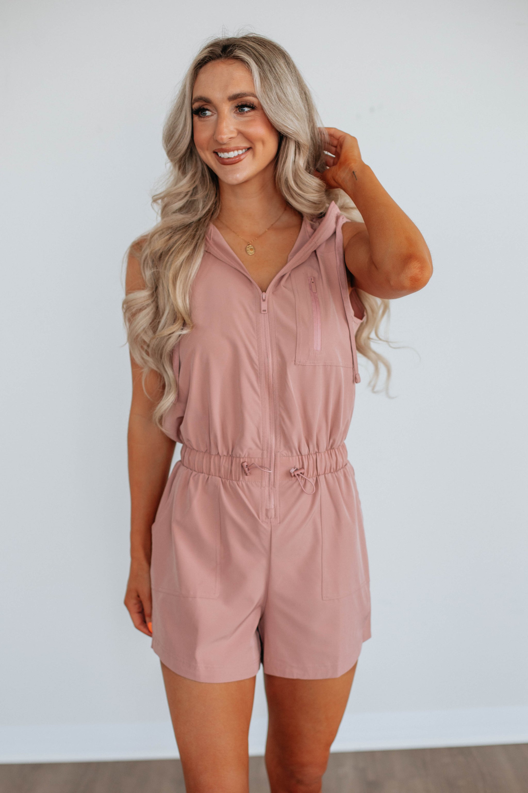 In No Rush Romper - Dusty Pink
