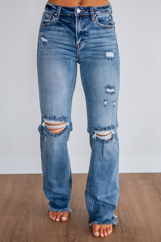 Eloise Risen Jeans - Dark Wash