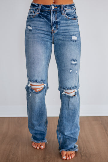Eloise Risen Jeans - Dark Wash