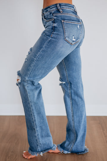 Eloise Risen Jeans - Dark Wash