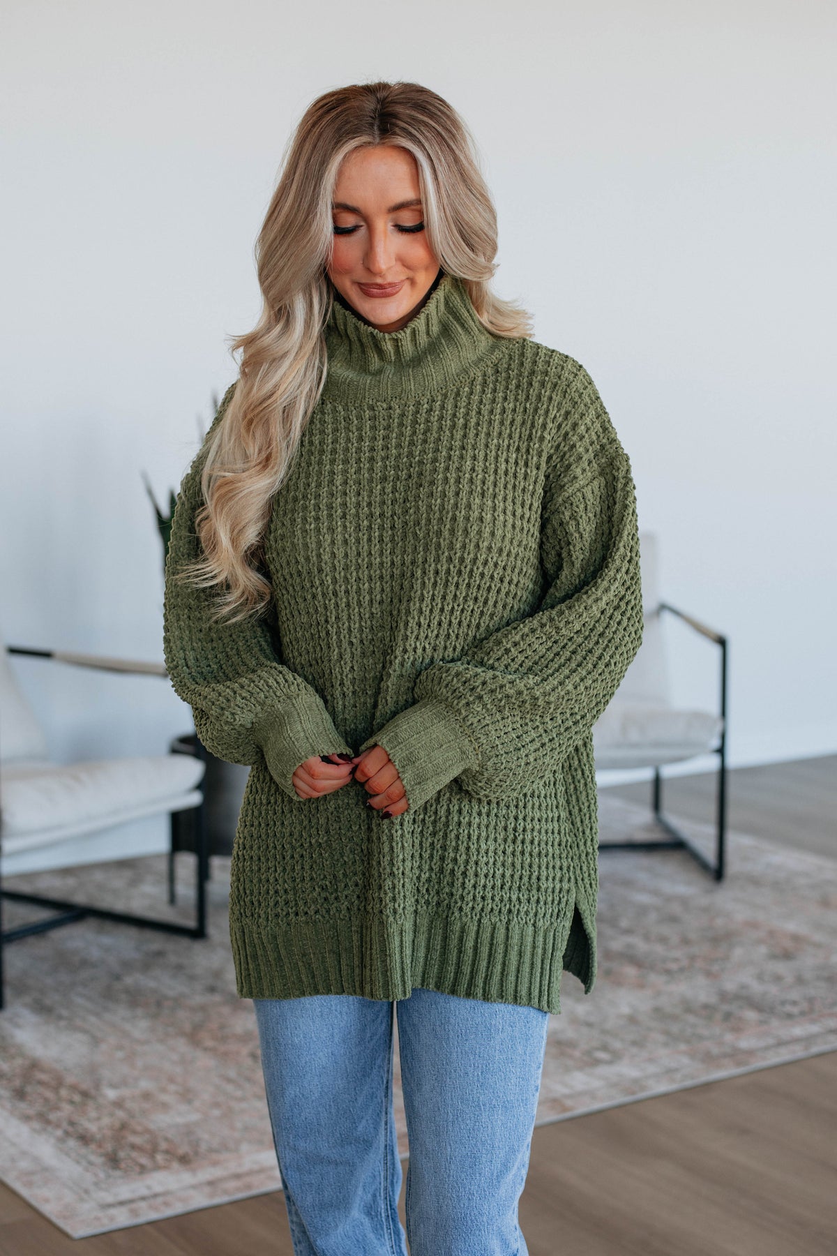 Jadea Oversized Sweater Burnt Olive Wild Oak Boutique