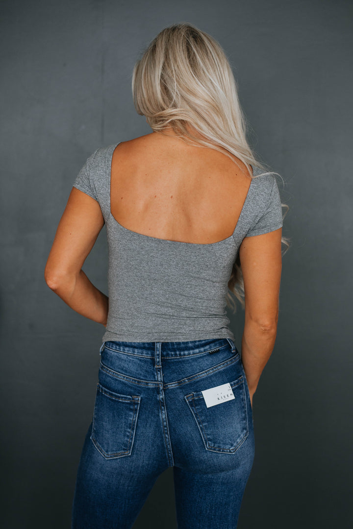 Jayla Basic Top - Heather Grey