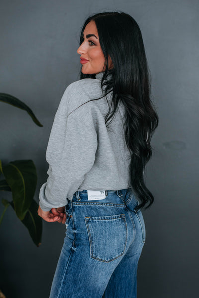 Jentri Mock Neck Sweatshirt - Heather Grey