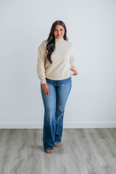 Jentri Mock Neck Sweatshirt - Natural