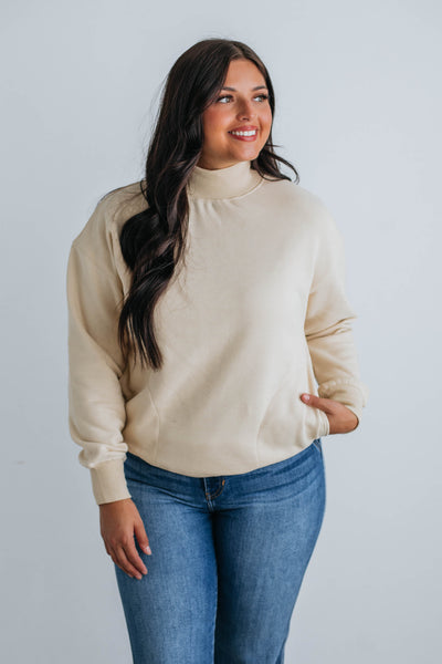 Jentri Mock Neck Sweatshirt - Natural