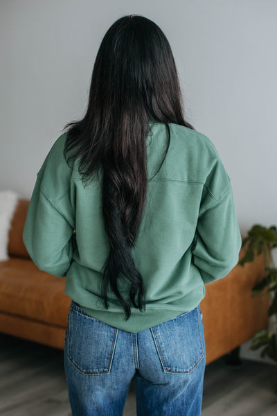 Jentri Mock Neck Sweatshirt - Sage
