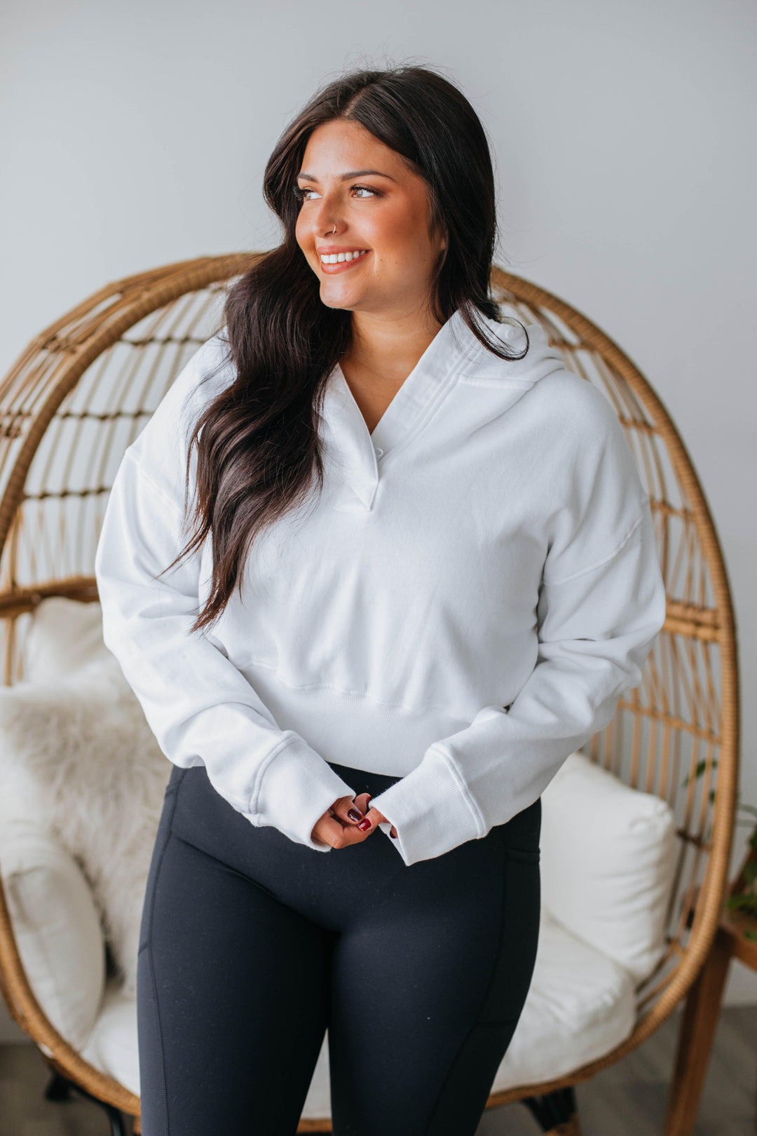 Jermaine Cropped Hoodie - Ivory