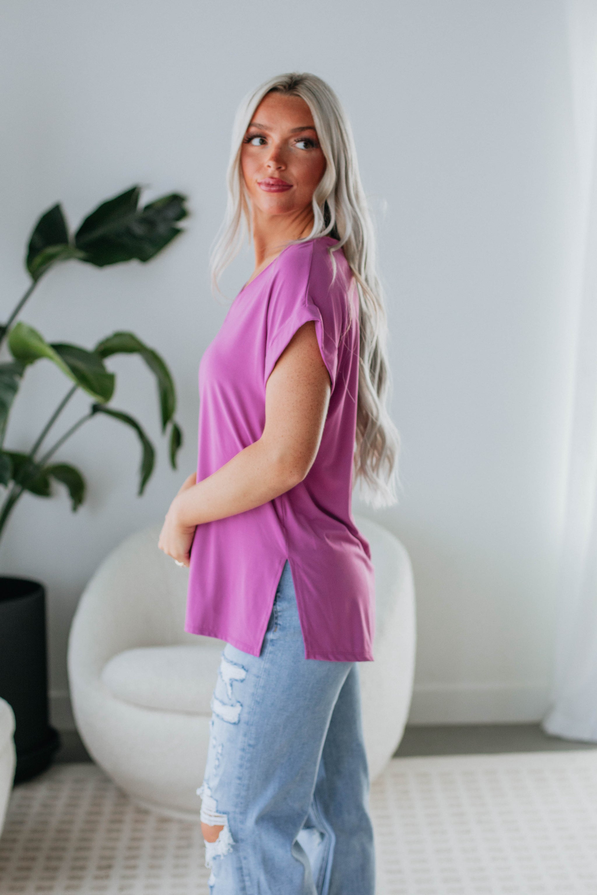 Jill Basic Tee - Orchid